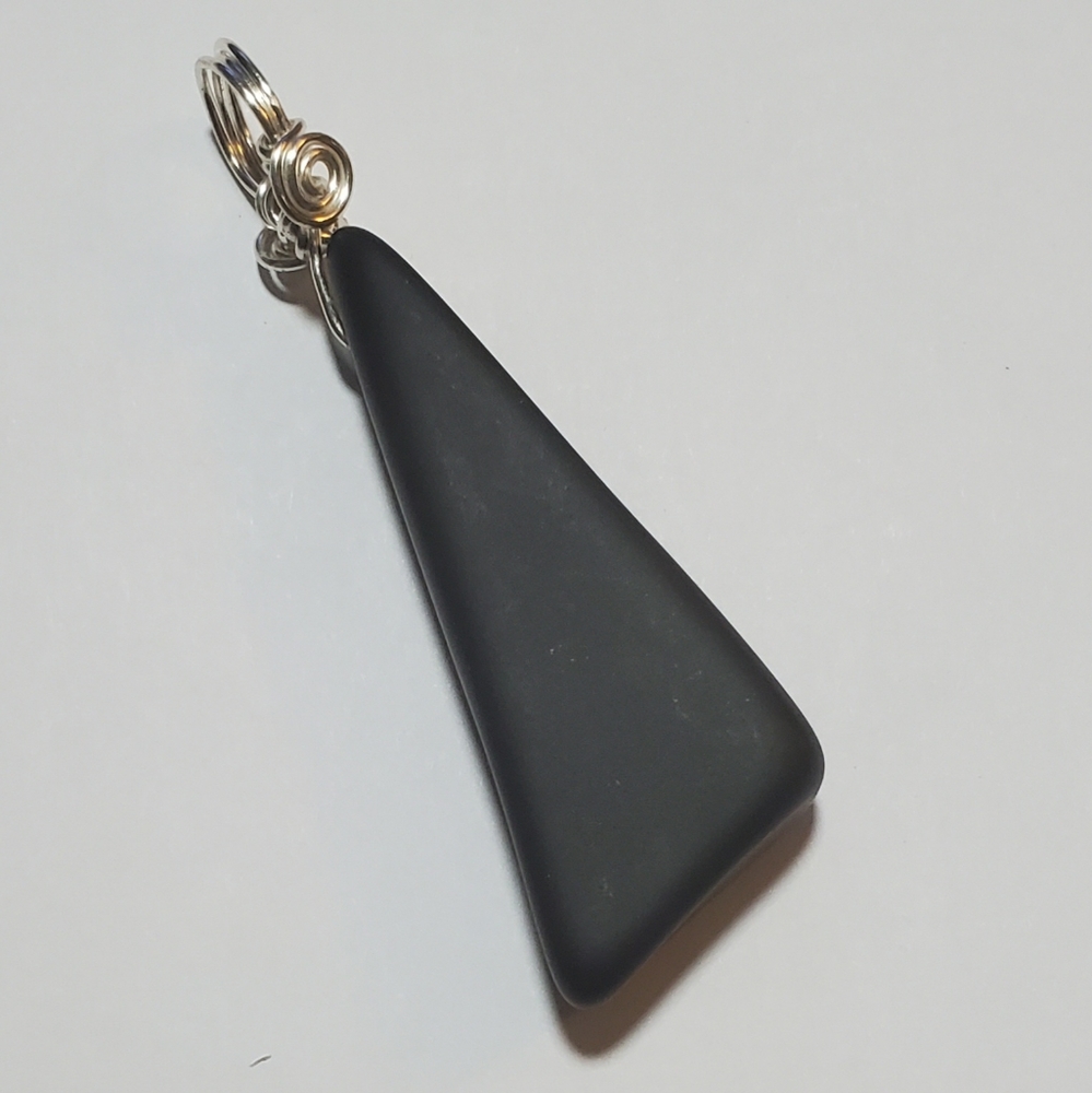 Black Tumbled Glass Necklace